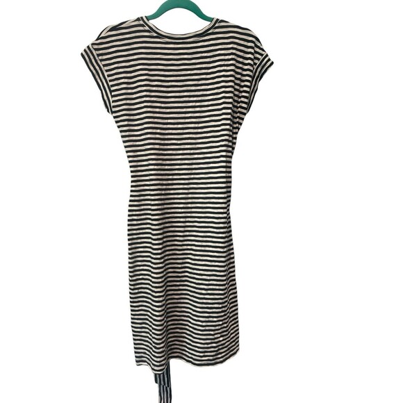 J Crew Short - Sleeve Stripped Tie - Waist T Shirt Dress Size XS Black & white - Picture 3 of 5